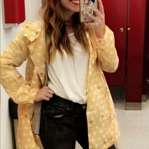 Yellow polka dot rain jacket